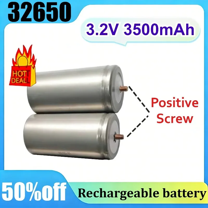 32650 Pointed Head LiFePO4 Battery 3500mAh High Capacity Positive pole screw/Pos