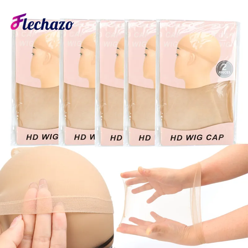 

Invisible HD Wig Cap Ultra Thin Wig Caps Sheer Stocking Wig Caps For Women Stretchy Thinest HD Wig Cap Under Wigs 1Pack 2Pieces