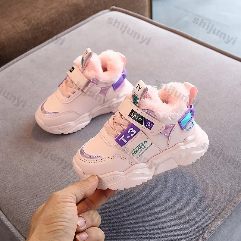 Children Winter Cotton Shoes Girls Plush Thickened Anti-skid Shoe Boys Warm Sneakers Baby Soft Comfortable Winter Toddler Shoes baby shoes children sports shoes