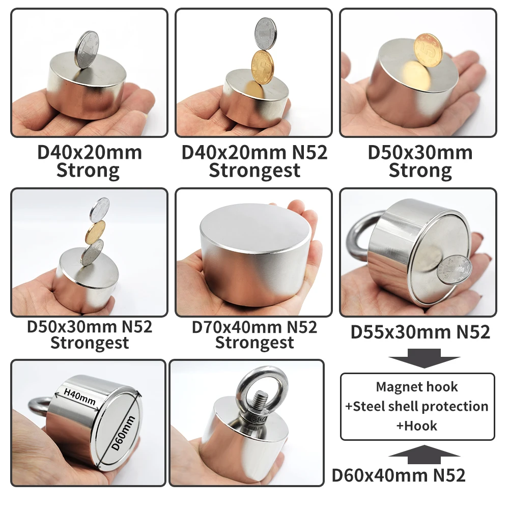 Neodymium Magnets N52/N40 Round Super Strong Rare Earth Powerful Permanent Magnetic Holder