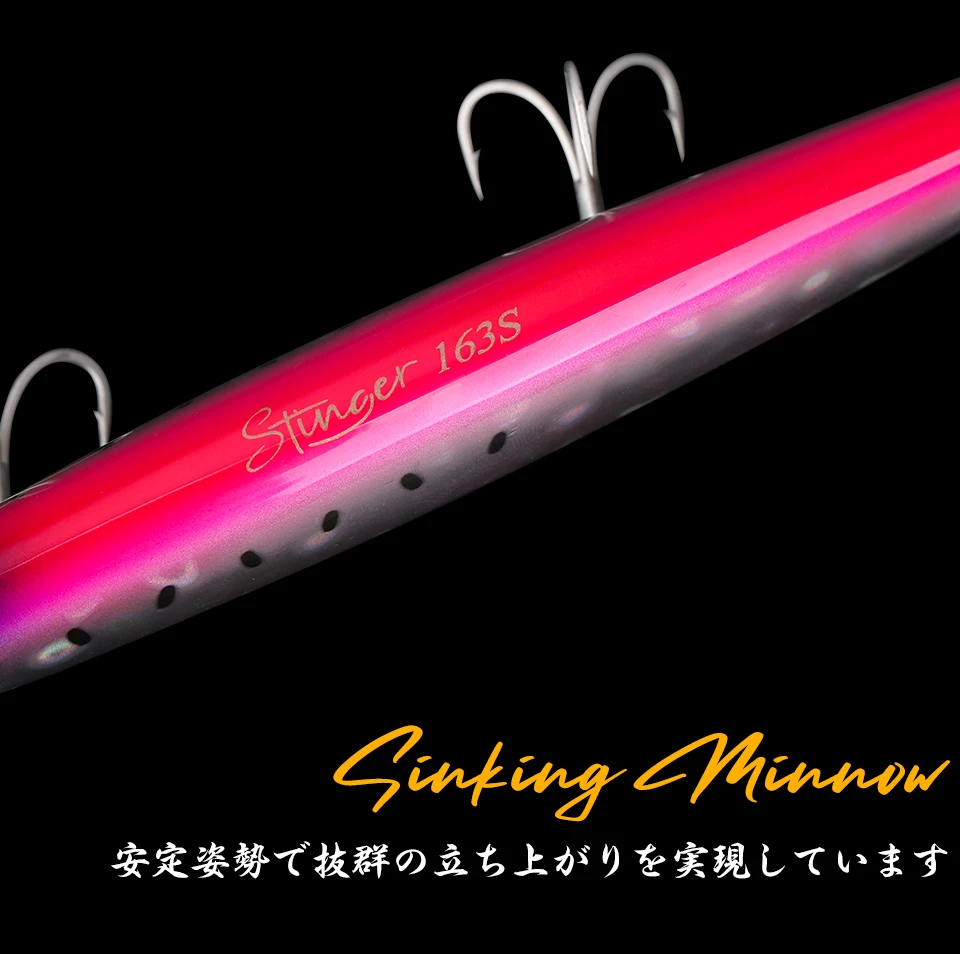 TSURINOYA 163S Ultra Long Casting Sinking Minnow Meeresangelköder STINGER 163 mm 34,2 g Seebarsch Thunfisch Salzwasser Große harte Köder – Detail 16