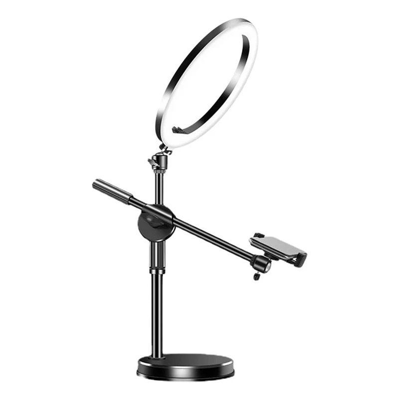 

Overhead Tripod For Mobile Phone Smartphone Desktop Video Shooting Stand With Ring Light For Table Photography Durable