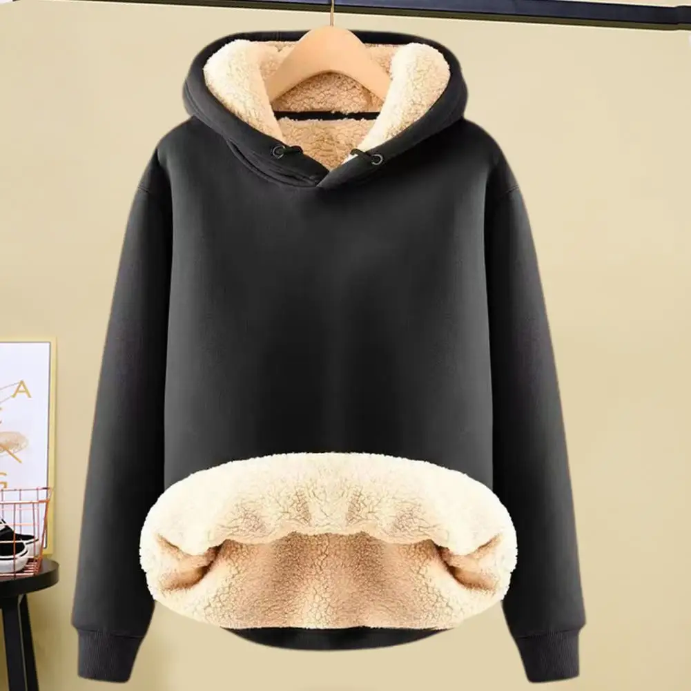 

Men Sweatshirt Long Sleeve Loose Padded Drawstring Men Winter Hooded Sweatshirt Daily Wear