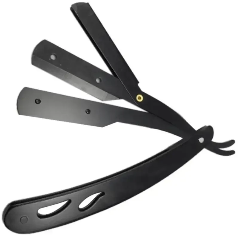 Mehrfarbiger Barbershop Herrenrasierer mit gerader Kante, Friseurrasiermesser, manuelle Bartrasur und Pflege, austauschbare Klingen, Shavette – Detail 5