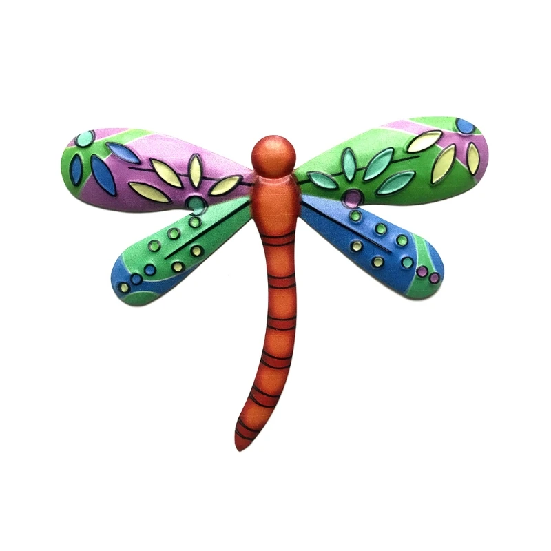 

Металлическая Красочная Стрекоза, подвесной кулон, украшение, железное искусство, винтажная настенная скульптура, домашняя и