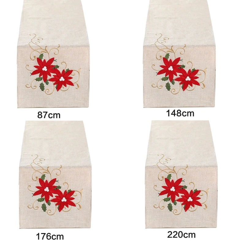 

Новая льняная настольная дорожка длинная вышитая деревенская скатерть с цветочным узором