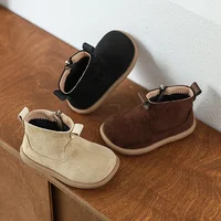 Autumn Winter Children Fashion Causal Thermal Boots Warm Plush Girls Ankle Boots Versatile Zipper Kids Boys Cotton Boots Simple