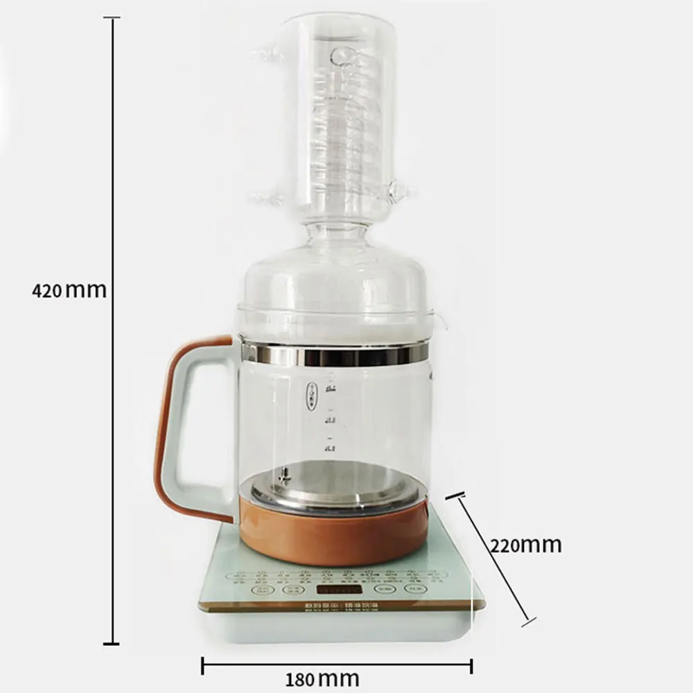 3.2L Distiller Household Small Glass Mini Machine Distillation Wine Extraction Essential Oil Hydrosol Machine