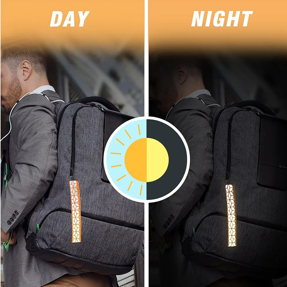 1pc/2pcs Safety Reflective Pendant, Backpack Protection Keychain, Night Walking Anti-collision Backpack Strap Reflective Pendant
