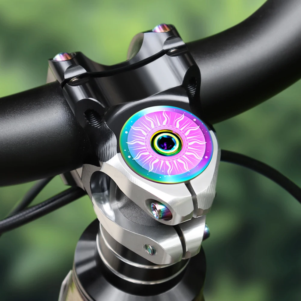 Titanium Headset Stem Top Cap Bicycle Headset Top Cover with Bolt M6 MTB Headset Top Cap Bike Headset Stem Cover Bike Parts