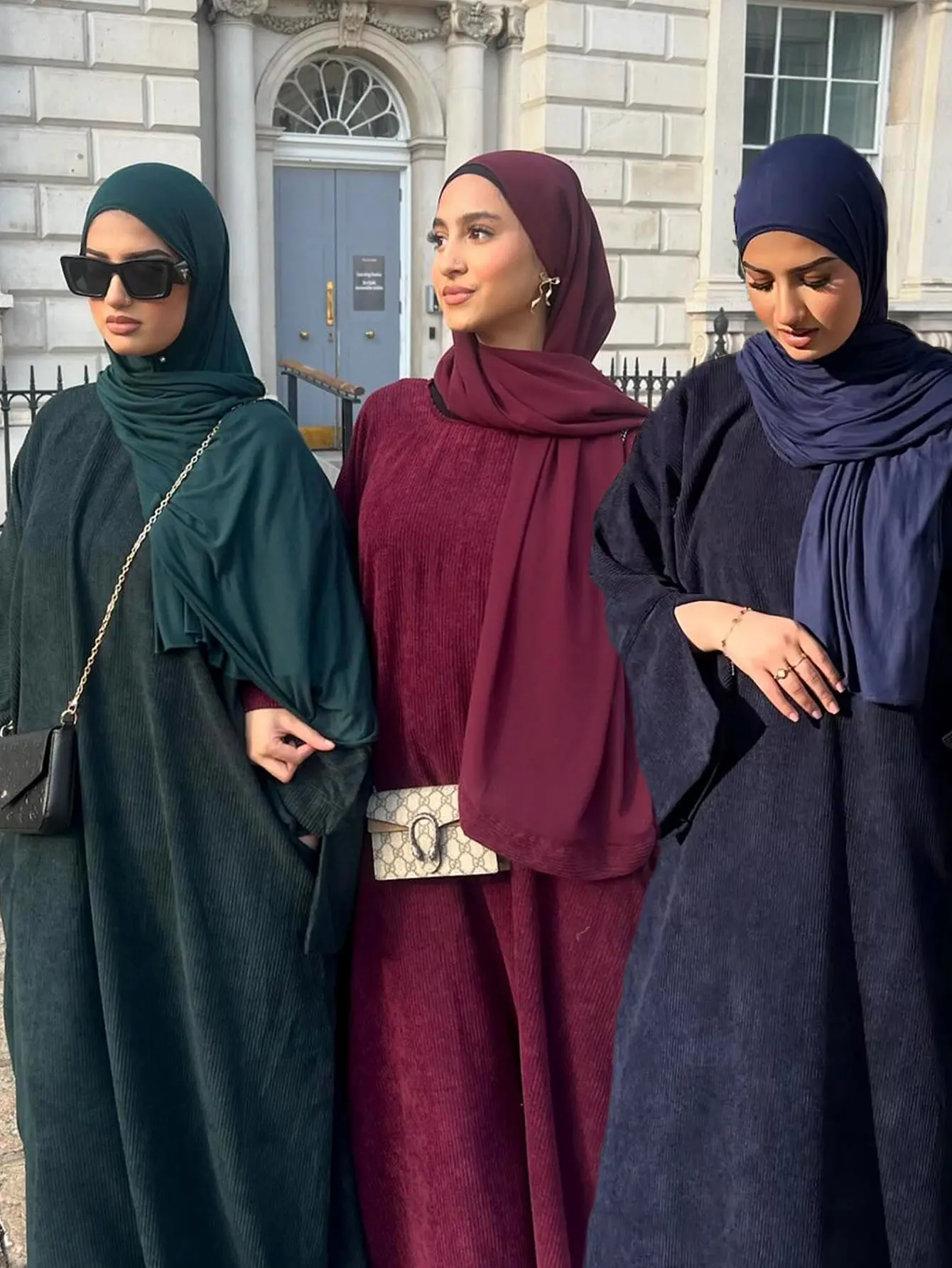 2025 Hot Sells Muslim Winter Abaya with Cuff Slits Middle East Style for Saudi Qatar Ramadan Celebrations and Chilly Season Wear