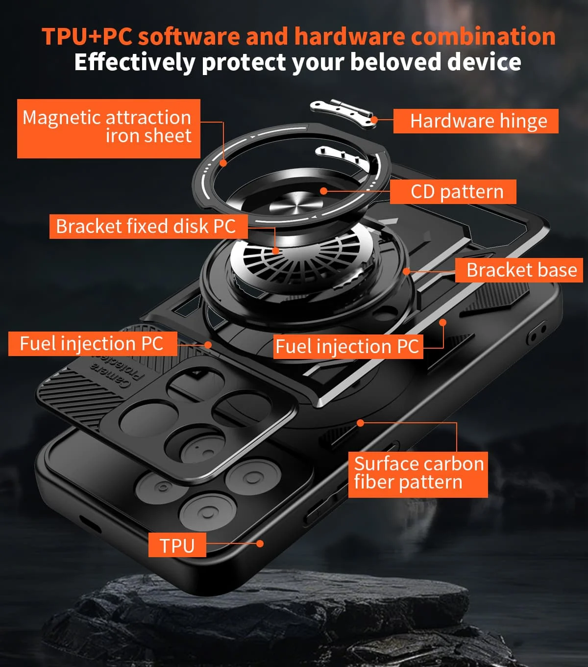 360° Rotating Magnetic Armored Phone Case with Magsafe Protective Cover