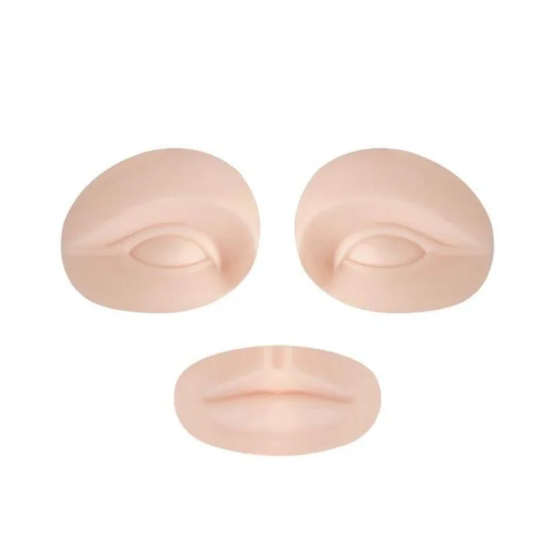 

2 Eyes 1 Lips Lip Eye Practice Skin Tattoo Set Permanent Make Up Skin Replacement Soft Silicone 3D Training Mannequin Moulds