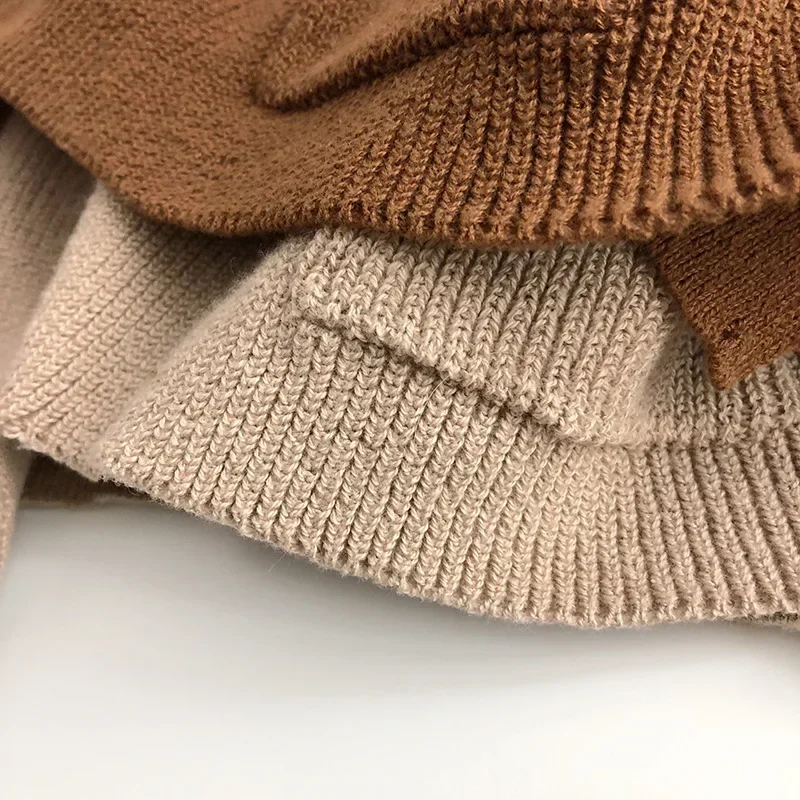 7098 어린이 스웨터 불규칙한 밑단 탑 2023 가을 새로운 한국어 솔리드 컬러 소년 스웨터 캐주얼 루즈 소녀 풀오버