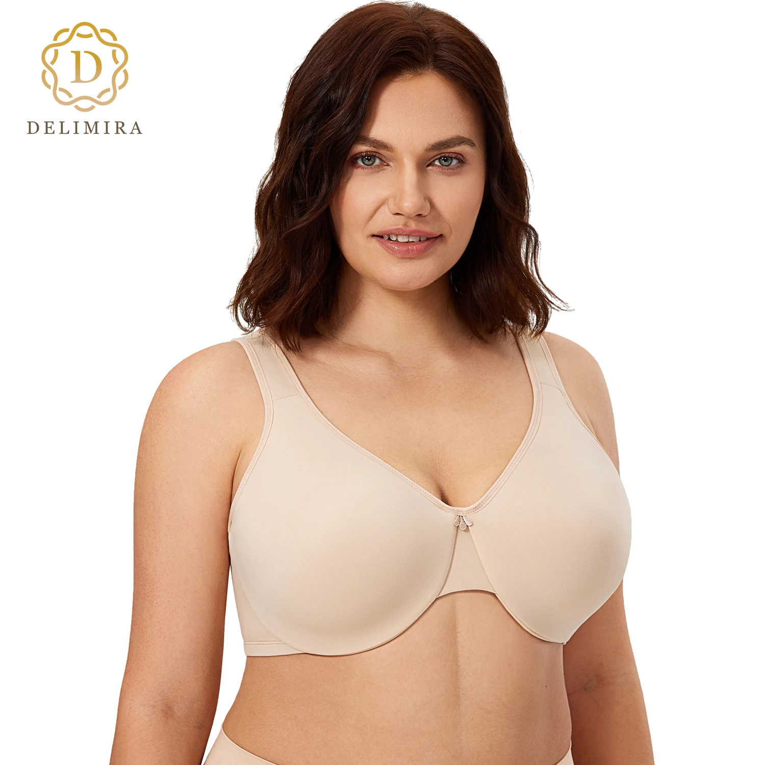 DELIMIRA Women's Plus Size Minimizer Bras Full Coverage Lace