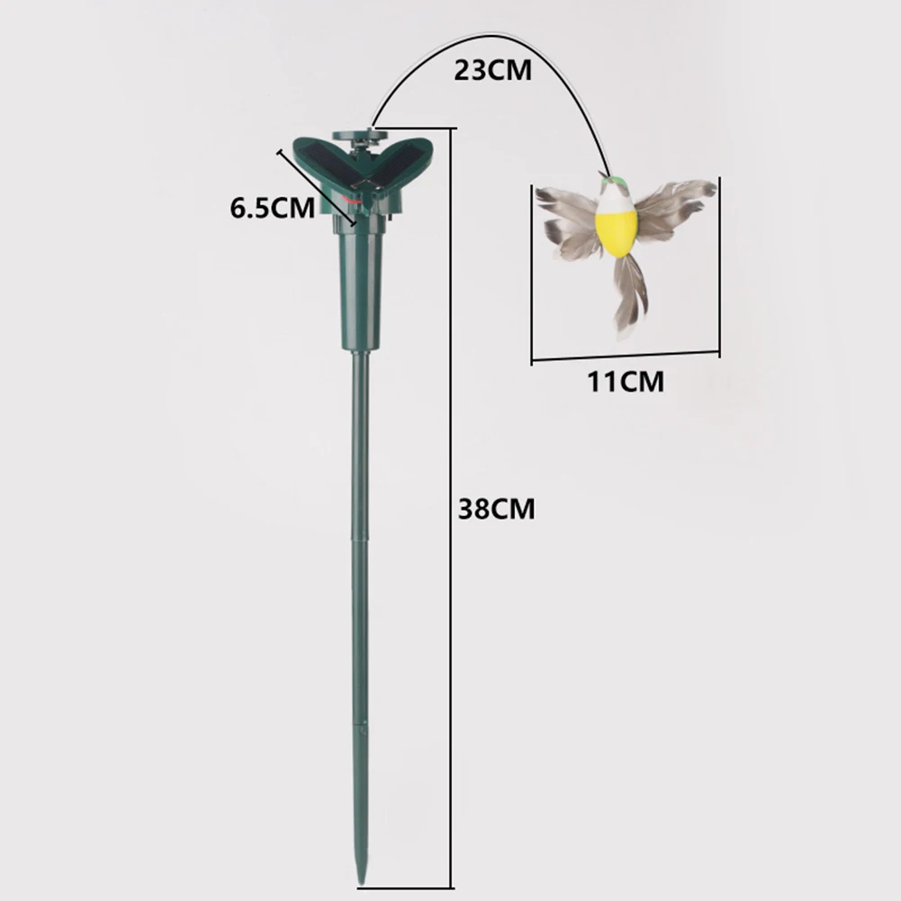 Solar Powered Flying Wobble Fluttering Butterfly Ornament Cute Animal Butterfly Bird Garden Stake Yard Outdoor Lawn Decor