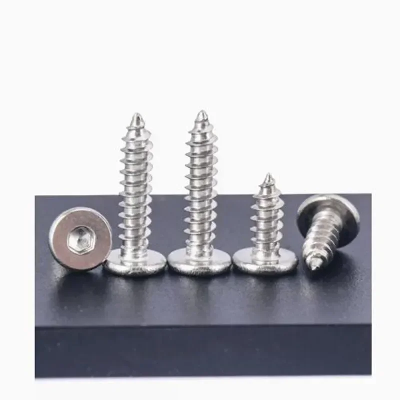Allen hexagon screw M2 M2.3 M2.6 M3 M4 M5 M6 CA Large Flat Thin Wafer Head Self Tapping Wood 304 Stainless Steel