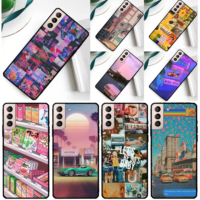 Custodia Vintage Estetica Anni '90 Per Samsung Galaxy S23 S22 Ultra S21 S20 Fe Note 10 20 Ultra S8 S9 S10 Plus Cover