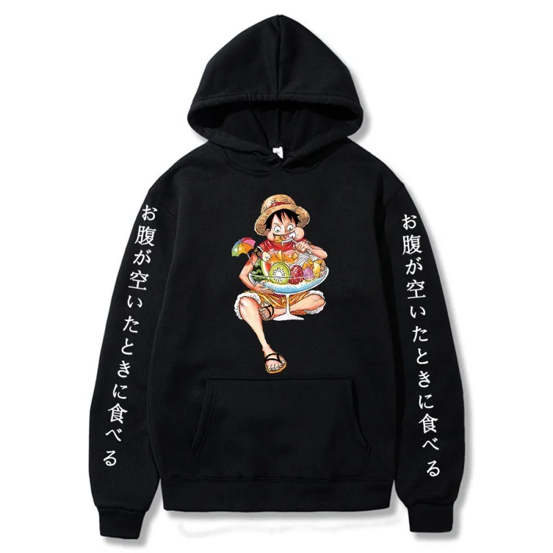 

One Piece Fashion Pullover Black Hoodie Luffy 3D Print Anime Long Sleeve Sweatshirts Sports Tops for Men and Women