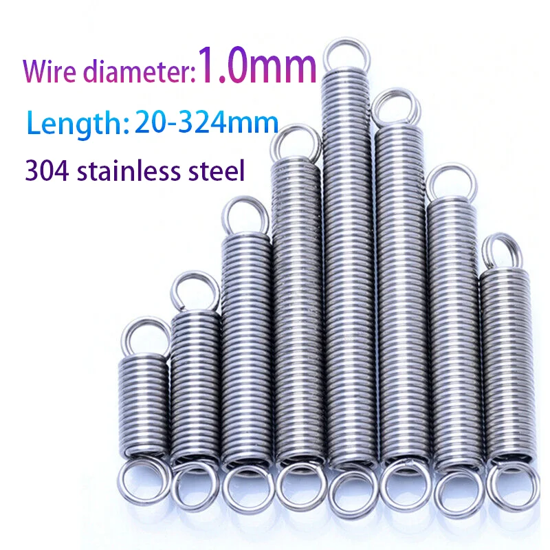 304 stainless steel pull spring double loop closed hook Stretch spring ...