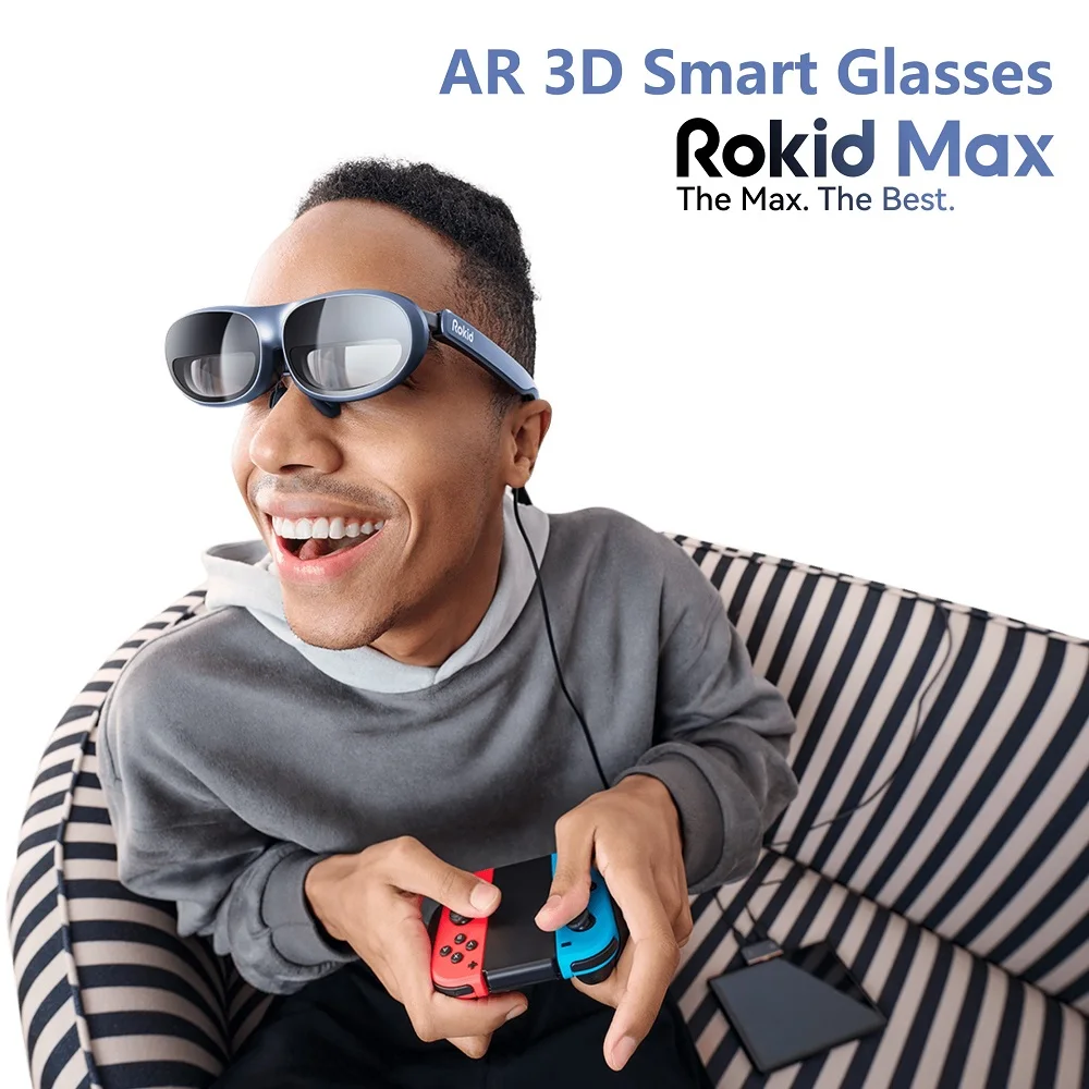 Rokid Max Ar 3D Smart Glasses Micro Oled 215 "Schermo Massimo 50 ° Fov Visualizzazione Per Telefoni/Switch/Ps5/Xbox/Pc Vr All-In-One