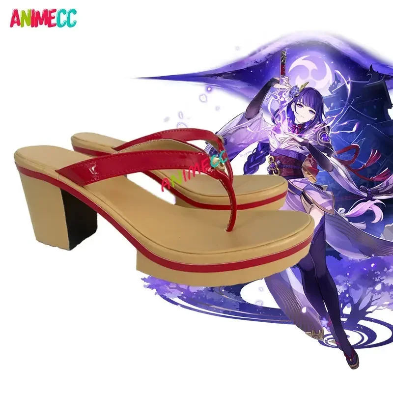 

ANIMECC Game Genshin Impact Raiden Shogun Baal Cosplay Shoes Ba'al Halloween High Heels for Women Girl Size 35-43