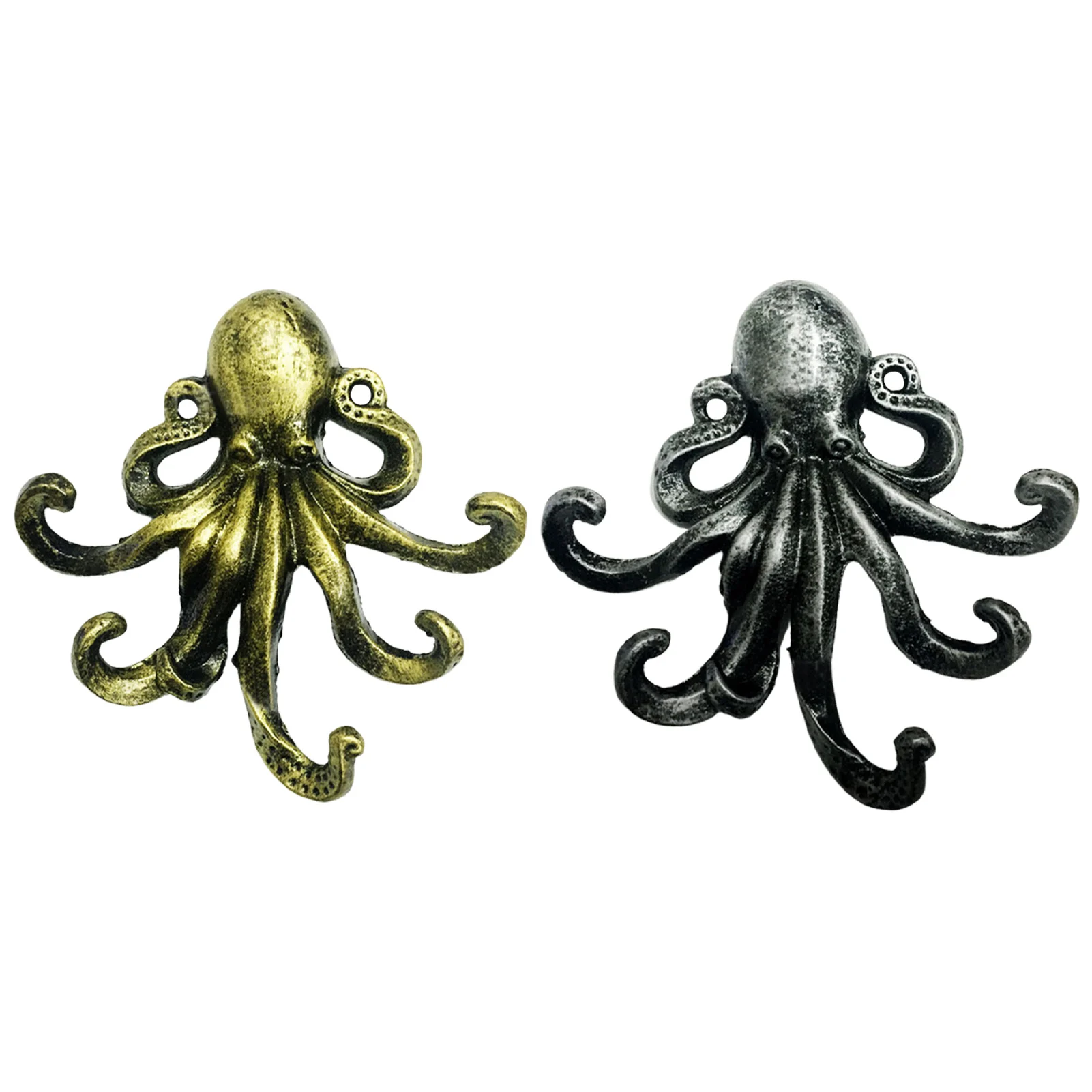 

Cast Iron Large Octopus 5 Hooks Crafts Wrought Key Nordic Vintage Antique Wall Mounted Clothes Hanger Key Holder Rack