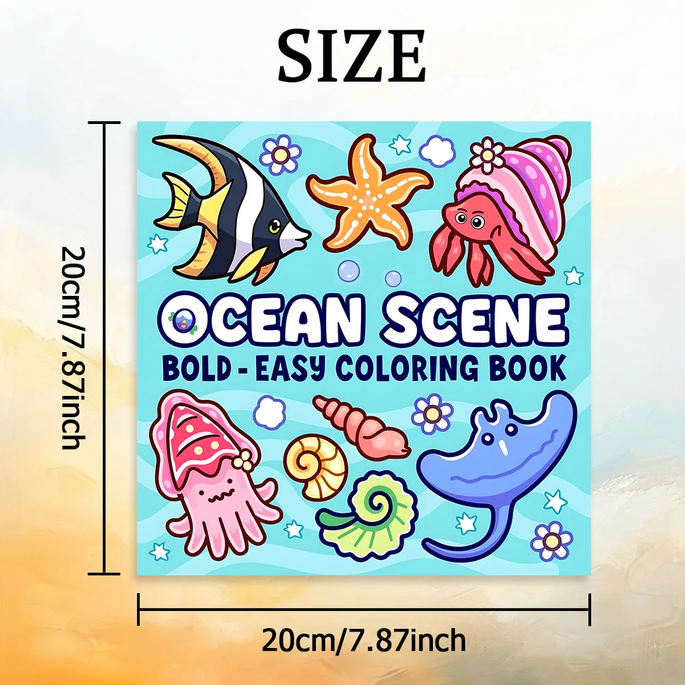 OCEAN SCENE Bold-easy Patterns Coloring Book for Adults Cute Drawing Book Perfect Gift for Party and Birthday 2