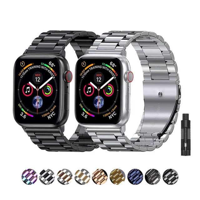 Bracelet en acier inoxydable pour Apple Watch Ultra 3 2 49 45 41 40 46 38 42 44mm, Bracelet métallique pour iWatch série SE 11 10 9 8 7 1