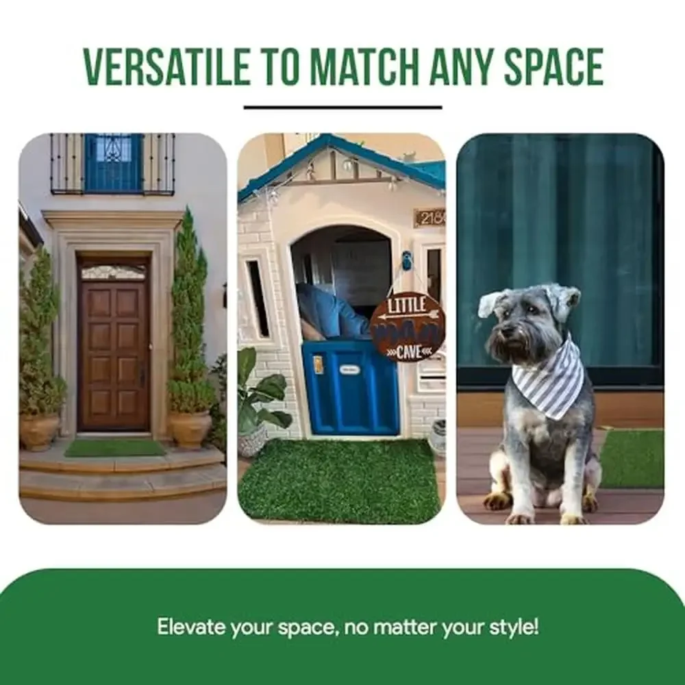 Artificial Grass Rug 40x70 Inches Multi-Purpose Indoor Outdoor Home Entryway Scraper Dog Mat Non Slip Easy Clean Gentle Texture