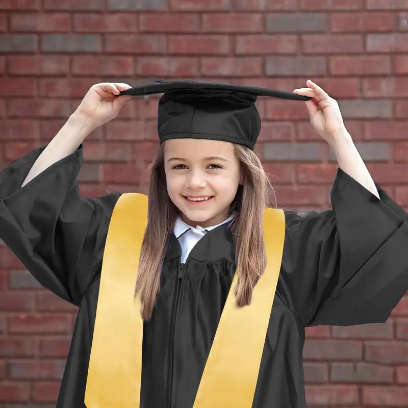 Kids Academic Dress School Uniforms Preschool Kindergarten Graduation Gown Shawl Tassel Hat Set for Children