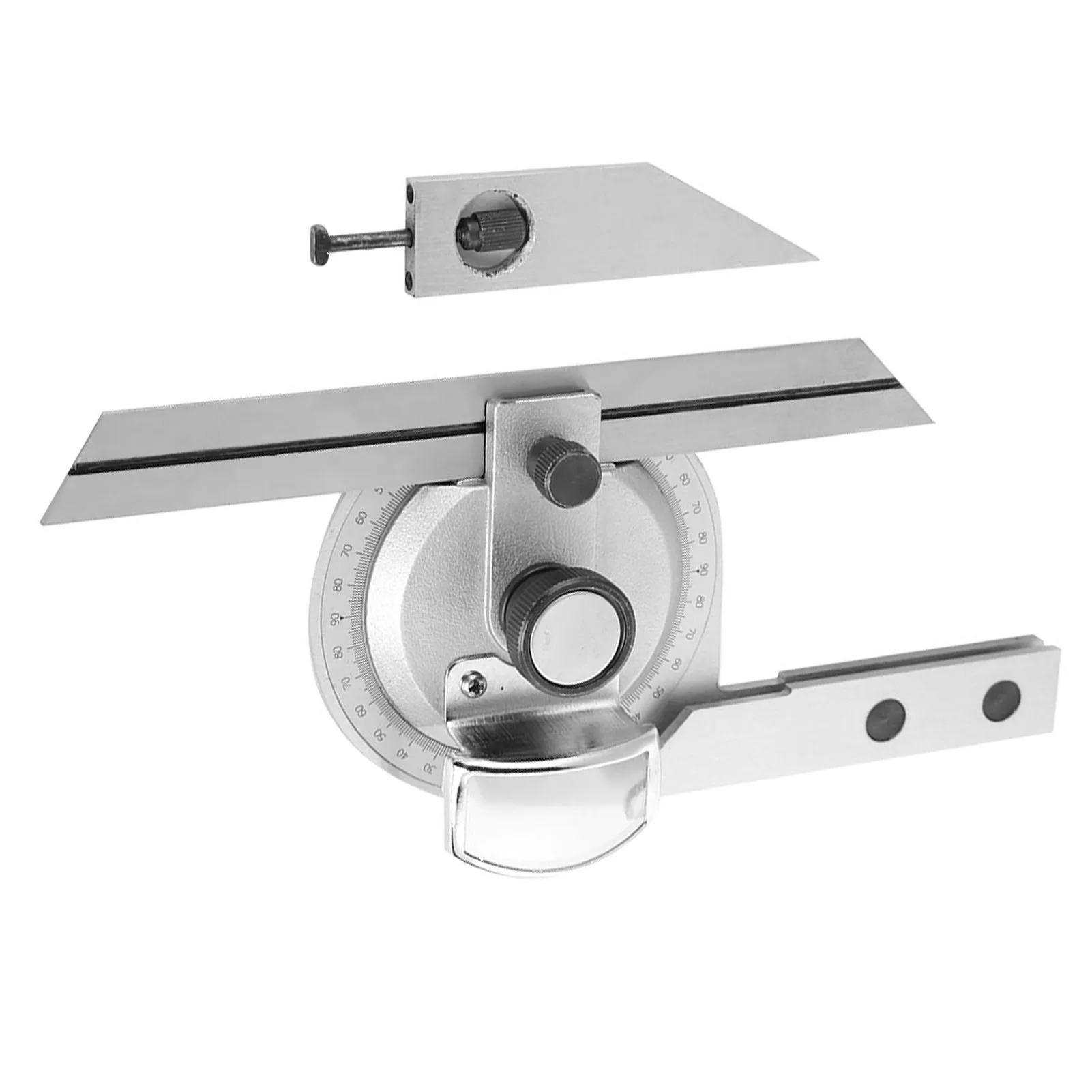 360 Degree Steel Universal Bevel Protractor Angle Finder Measuring Ruler W/ Magnifying Glass 360 Degree Protractor