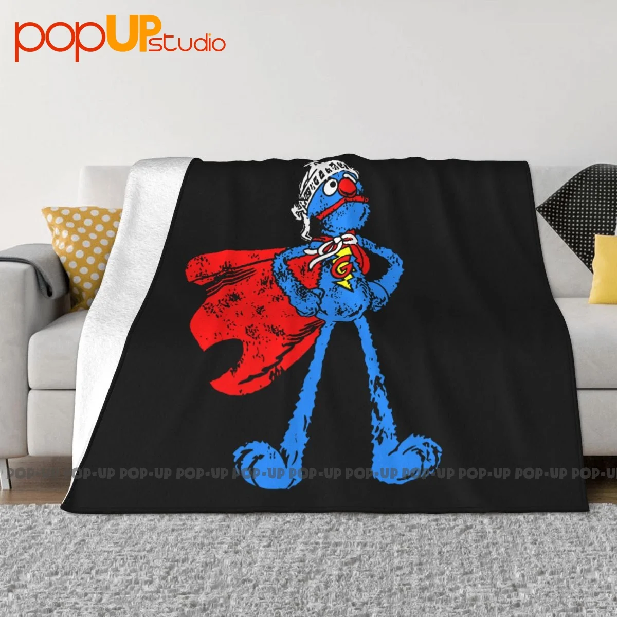 Super Grover Elmo Grobi Cookie Monster Coperta Flanella Lenzuola Super Morbide