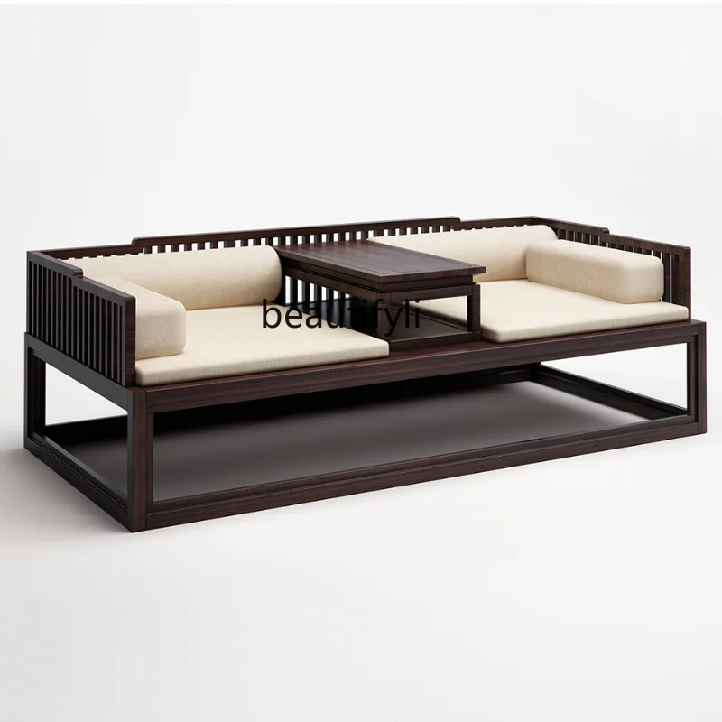 

New Chinese Bed Modern Minimalist Zen Arhat Bed Solid Wood Chinese Sofa Bed Hotel Anti-Ancient Furniture Customization