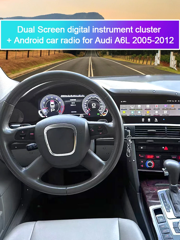 Digital Instrument Cluster For Audi A6 A6L C6 4F 2005-2012 Android,CarPlay,Speed