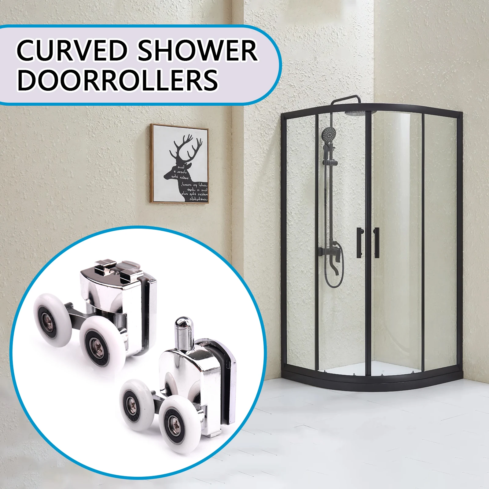23mm/25mm Shower Door Rollers Zinc Alloy Double-Wheel Sliding Shower Door Roller Bearing Wheel Runners Replacement