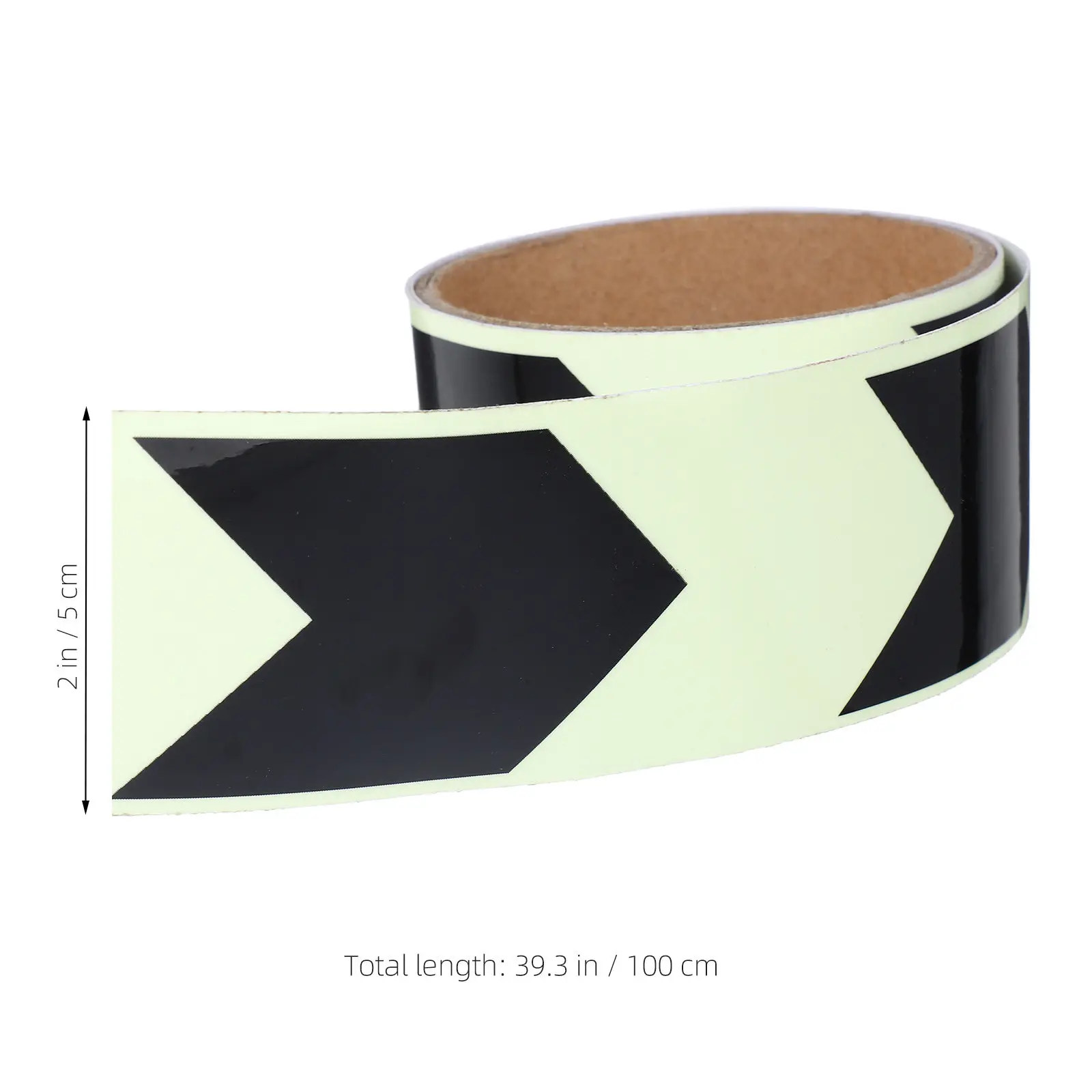 1 롤 빛나는 애완 동물 화살표 테이프 바닥 벽용 빛나는 방향 안전 스티커 야외 실내 위험 경고 마킹 접착제