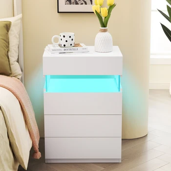 LED Nightstand with Storage 1