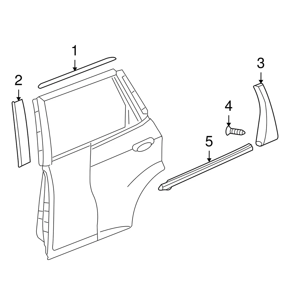 Pilier De Porte De Remplacement 72721-SAA-003 - Garniture Compatible, Facile à Installer