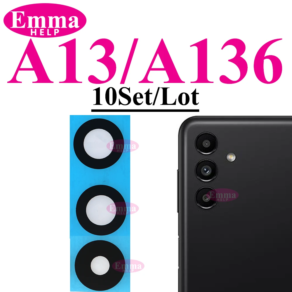 Premium Back Rear Camera Glass Lens Replacement with Adhesive - 10 Pack