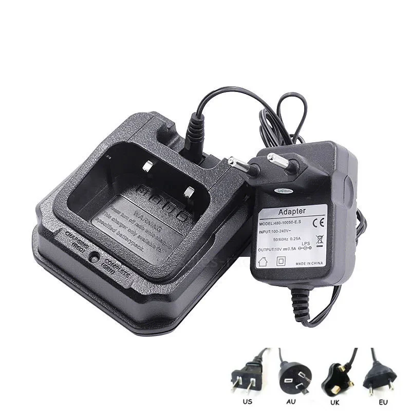 CHR-9700 AC Plug Dock Battery Charger for BaoFeng BF-9700 UV-9R Plus A58 R760 UV-XR A-58 GT-3WP UV-5S GT-3WP RT6 Walkie Talkie original md 750 dock battery charger for tyt walkie talkie md750 two way radio accessories us eu plug