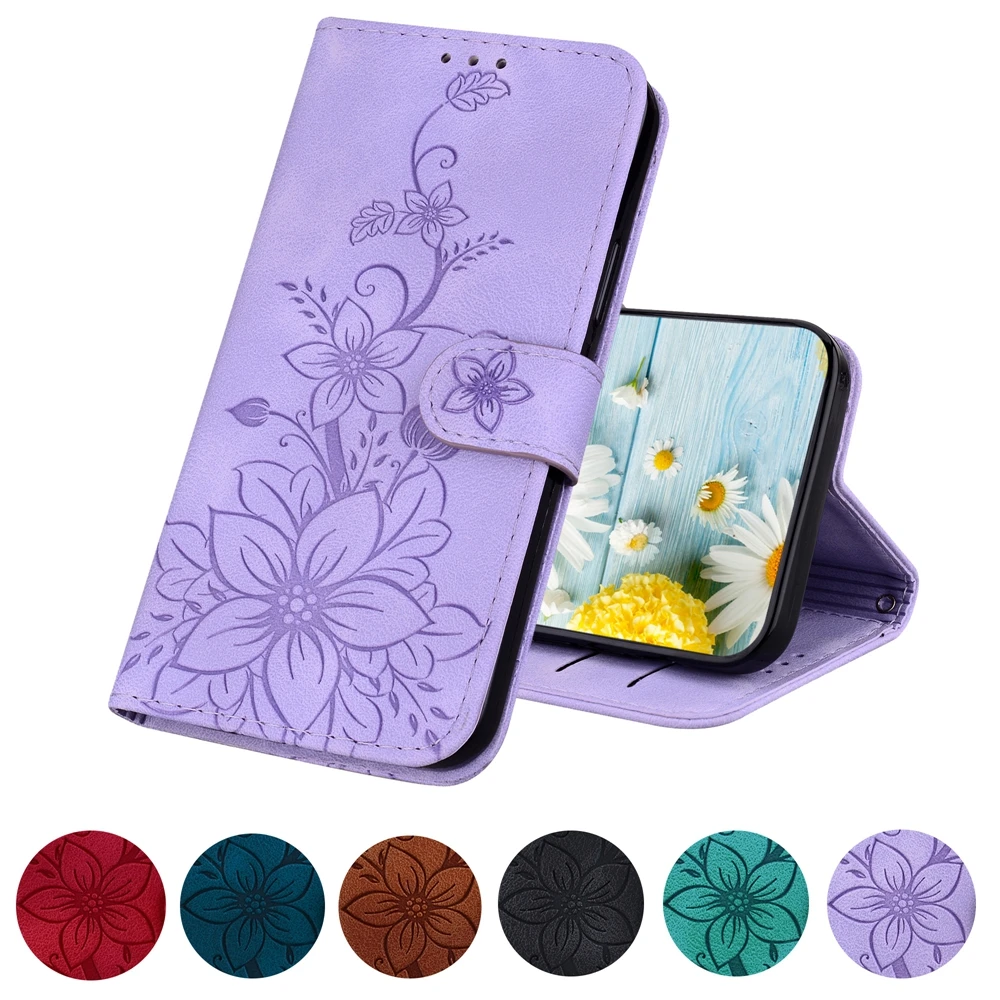 Custodia Flip In Pelle Per Oppo F21 Pro 5G F21Pro Cover Per Oppo F23 F19 Pro + F17 Pro Capa Fahion Flower Portafoglio Book Case Coque Shell