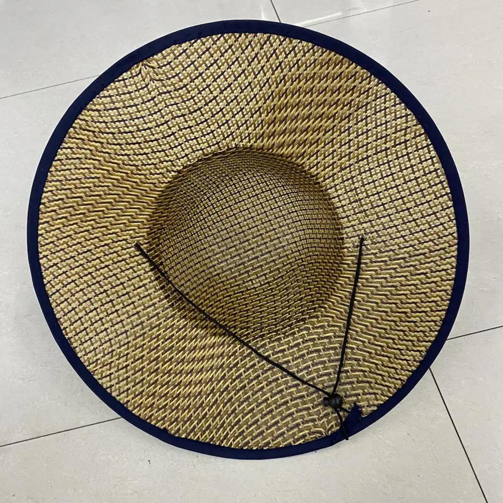 Adjustable Breathable Straw Hat Large Brim Straw Sunhat Handmade Round Dome Comfortable Women Summer Beach Sun Hat Travel Supply