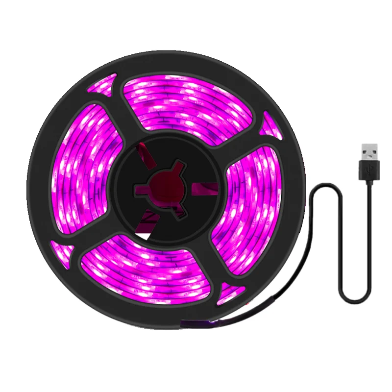 thumbnail image 1 of Tira de luz LED de espectro completo para cultivo, USB, 0,5 m, 1 m, 2 m, chip 2835, para plantas, flores, invernaderos, hidroponía, 1 of 5