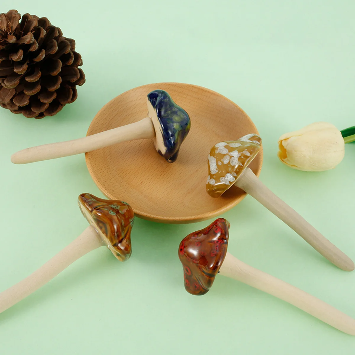 Ceramic Fairy Garden Mushroom Ornaments Decorations