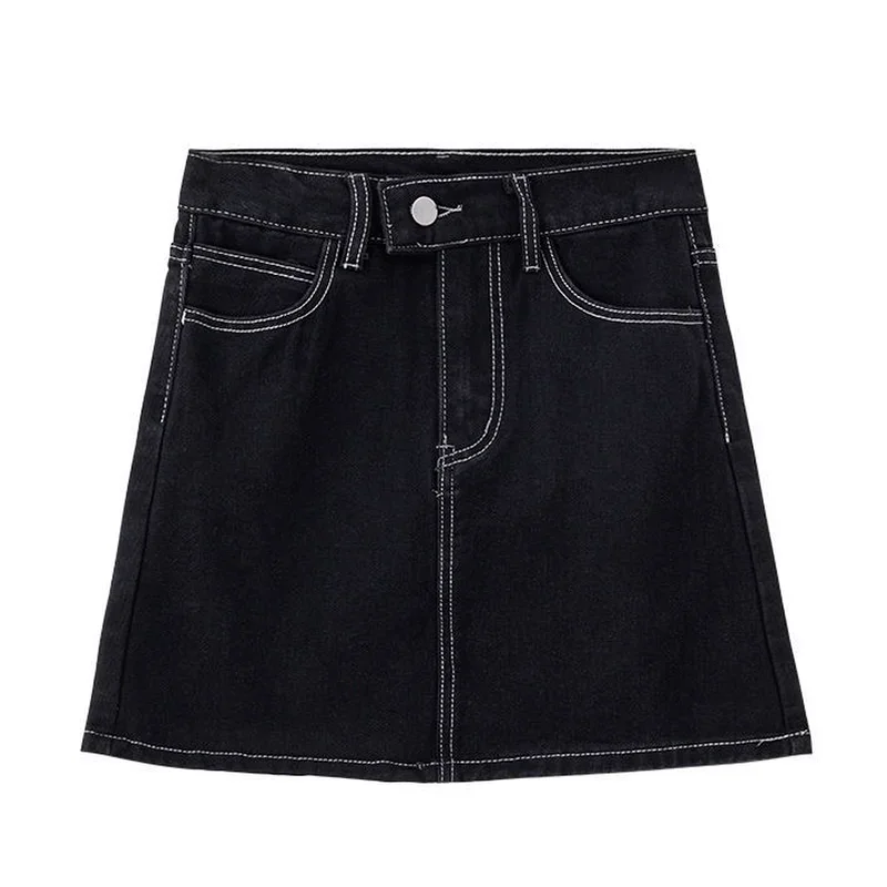 Sexy E Girl Women Denim Mini Skirt High Waist 2024 Summer Fashion Y2K A-Line Black Skirt Korean Harajuku Cotton Jeans Skirts
