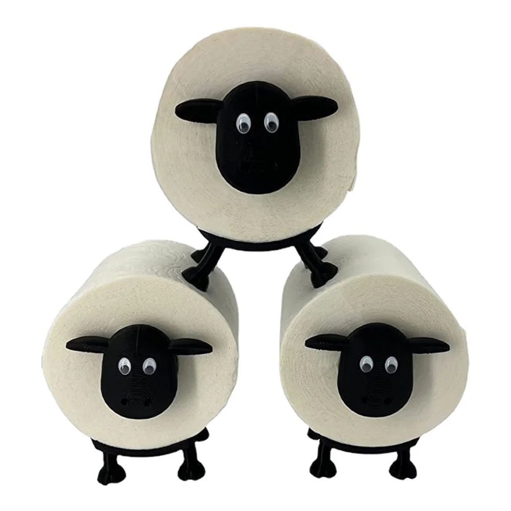 Toilet Roll Holder Black Sheep Toilet Roll Holder Resin Cute Sheep Tissue Storage Rack for Home Bathroom Vanity Night Stands