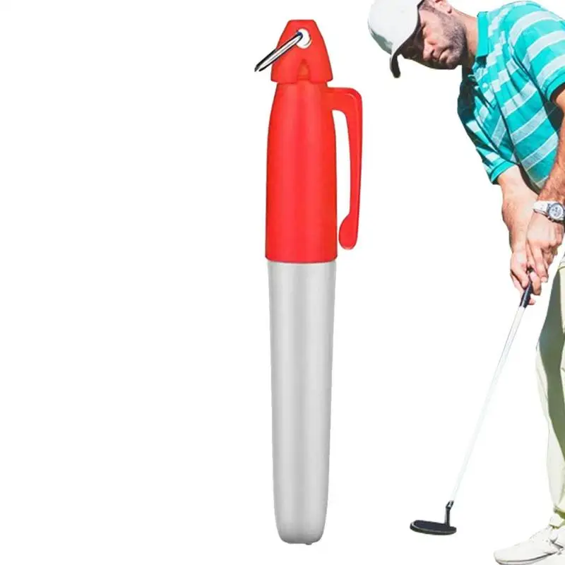 Golf Ball Liner Markers Pen Mini Waterproof Marker Pen With Hang Hook Template Drawing Tool Golf Ball Line Marker Supplies