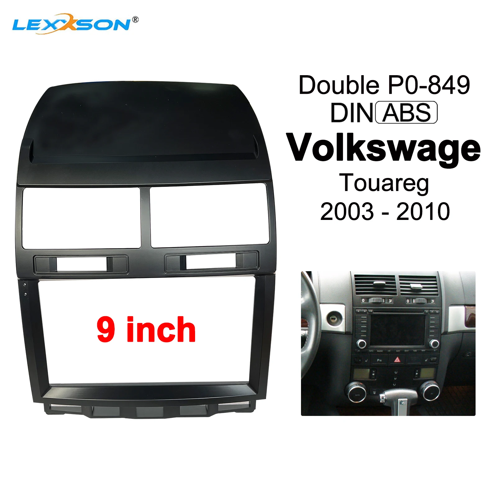 

9-дюймовая Автомобильная панель для Volkswagen Touareg 2003-2010, панель приборной панели, монтажная панель для автомобильного DVD-плеера, облицовка, облицовка, комплект отделки