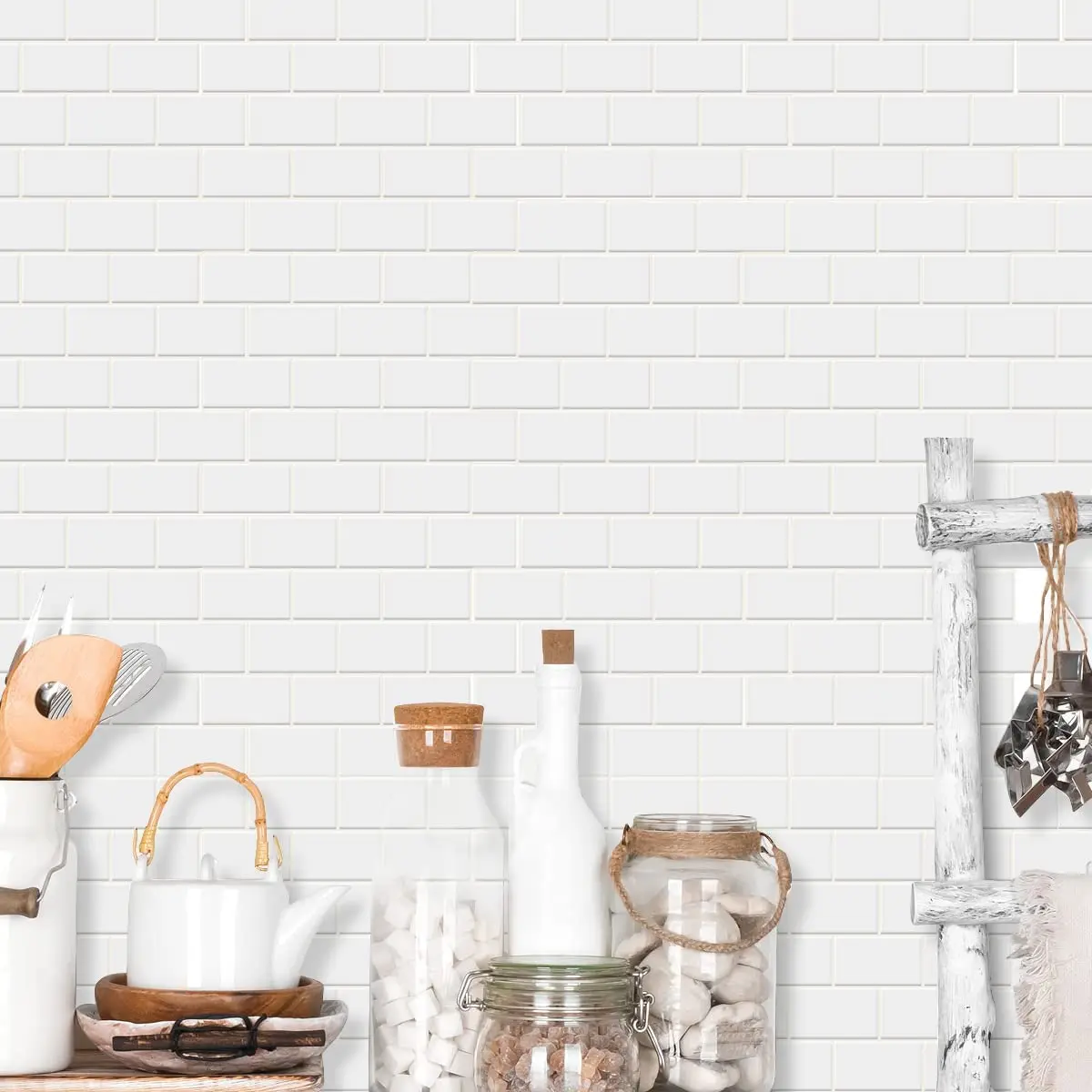 Large 3D Subway Wall Tile Stickers - Peel and Stick Waterproof Vinyl Wallpaper Set (10 Sheets, 12x12 Inch Each)